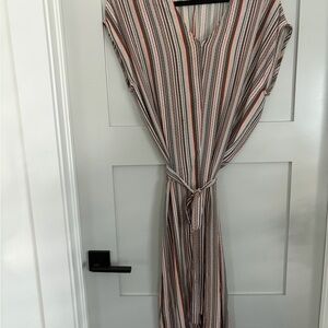 dRA Striped V-Neck Maxi Dress